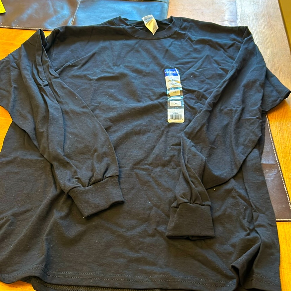 Men’s long sleeve black cotton shirt